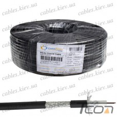 Кабель коаксиальный RG-6 (F690BVF) одножильный, лужёная сталь, (96%), чёрный, 100м, CommSpace