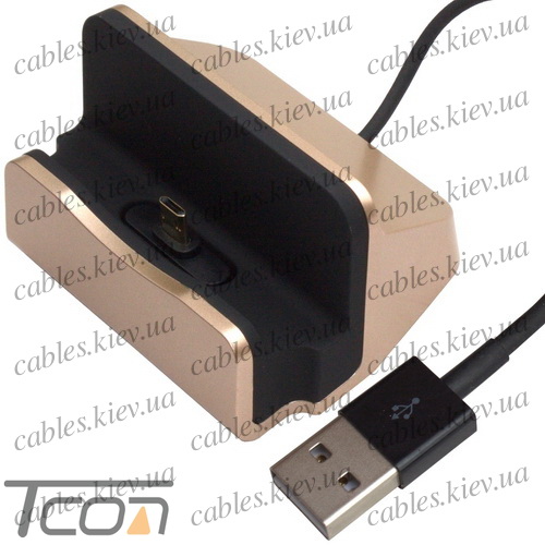 новинка Док станция для зарядки micro USB, с шнуром USB, цветной, Tcom
